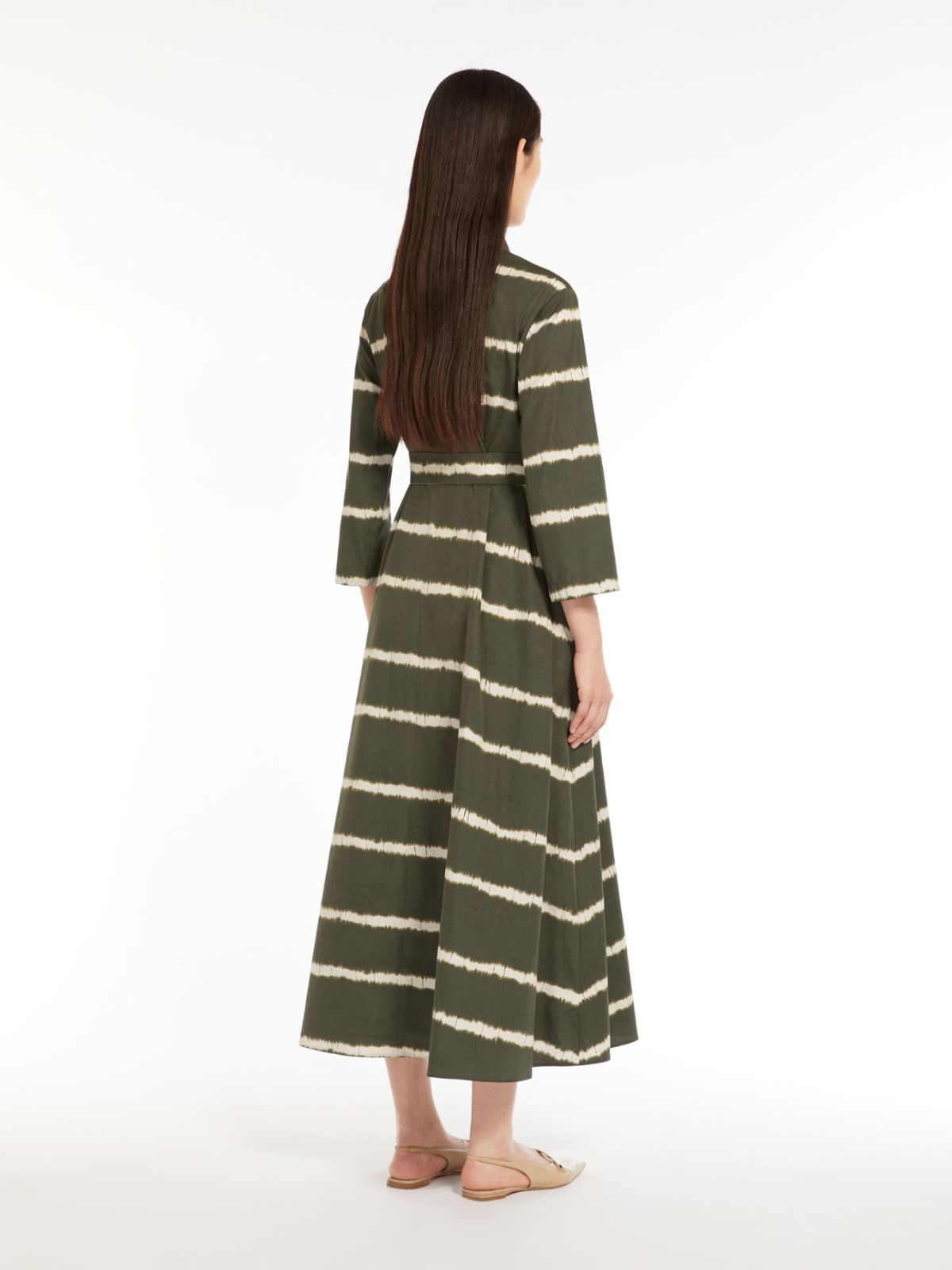 Printed poplin shirt dress