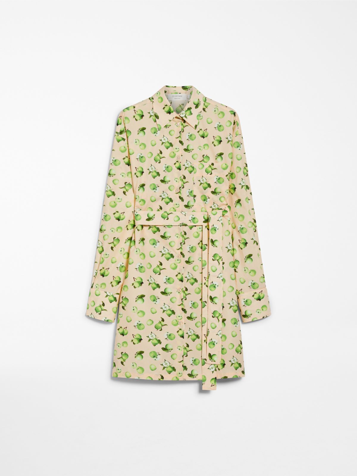 Printed poplin shirt dress