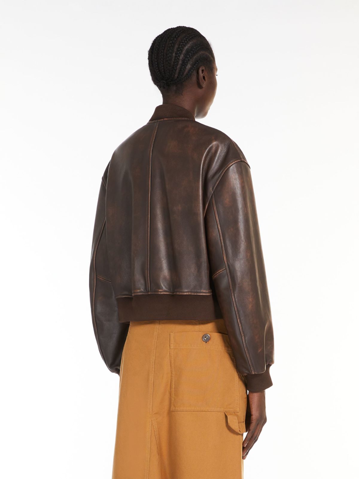 Nappa leather bomber jacket