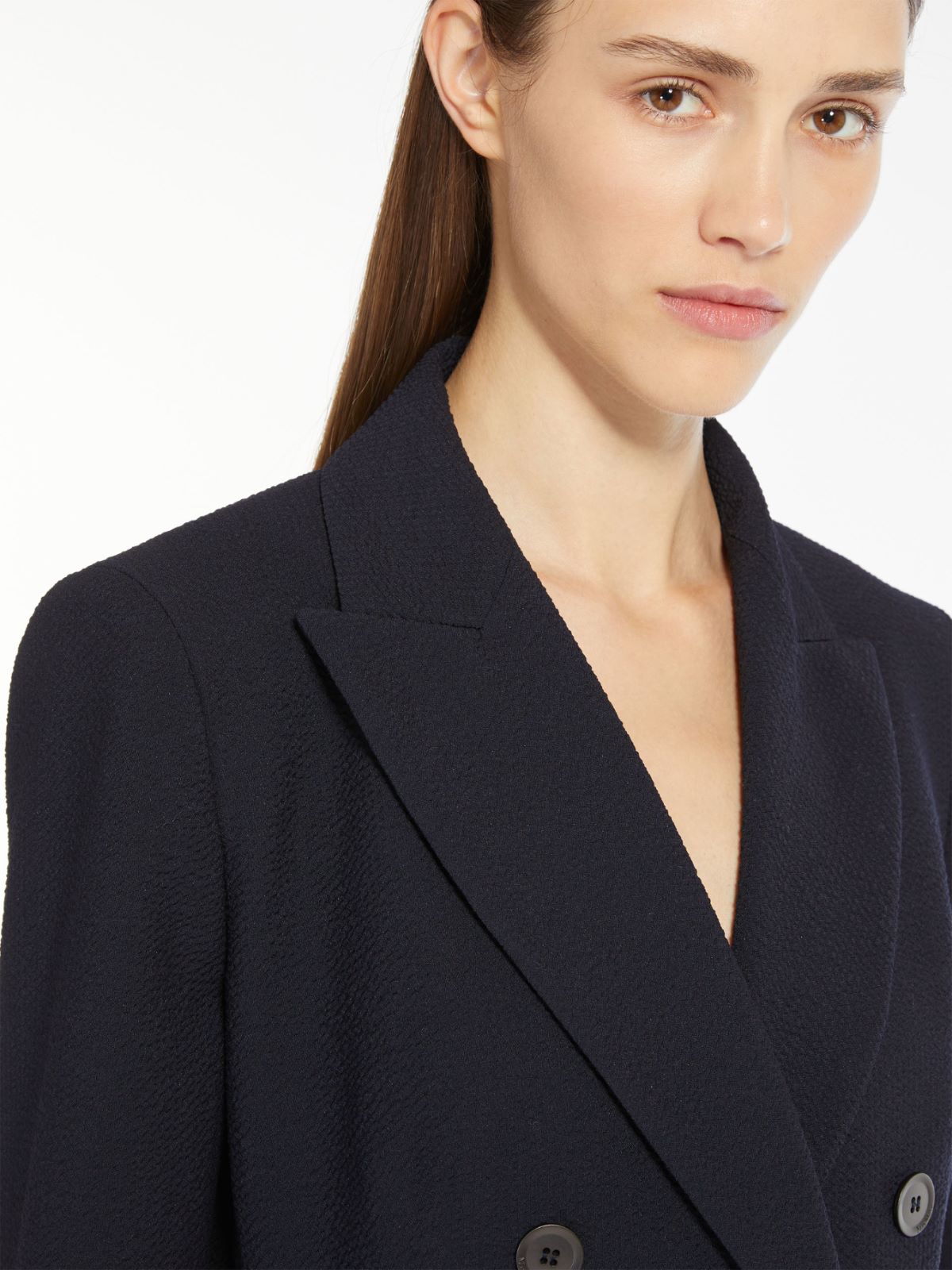 Wool blend double-breasted blazer