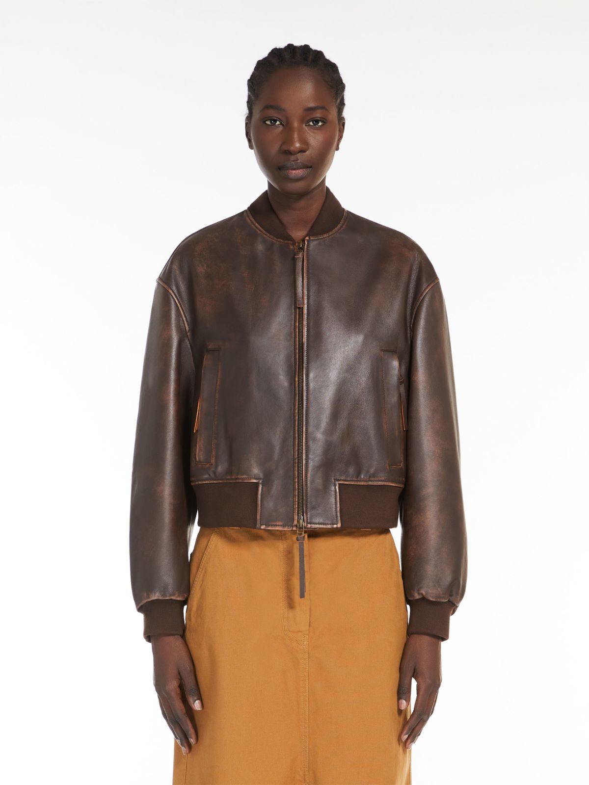 Nappa leather bomber jacket