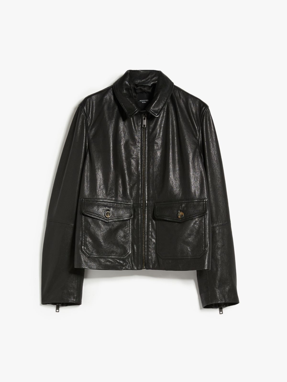 Pocket-detail nappa leather jacket