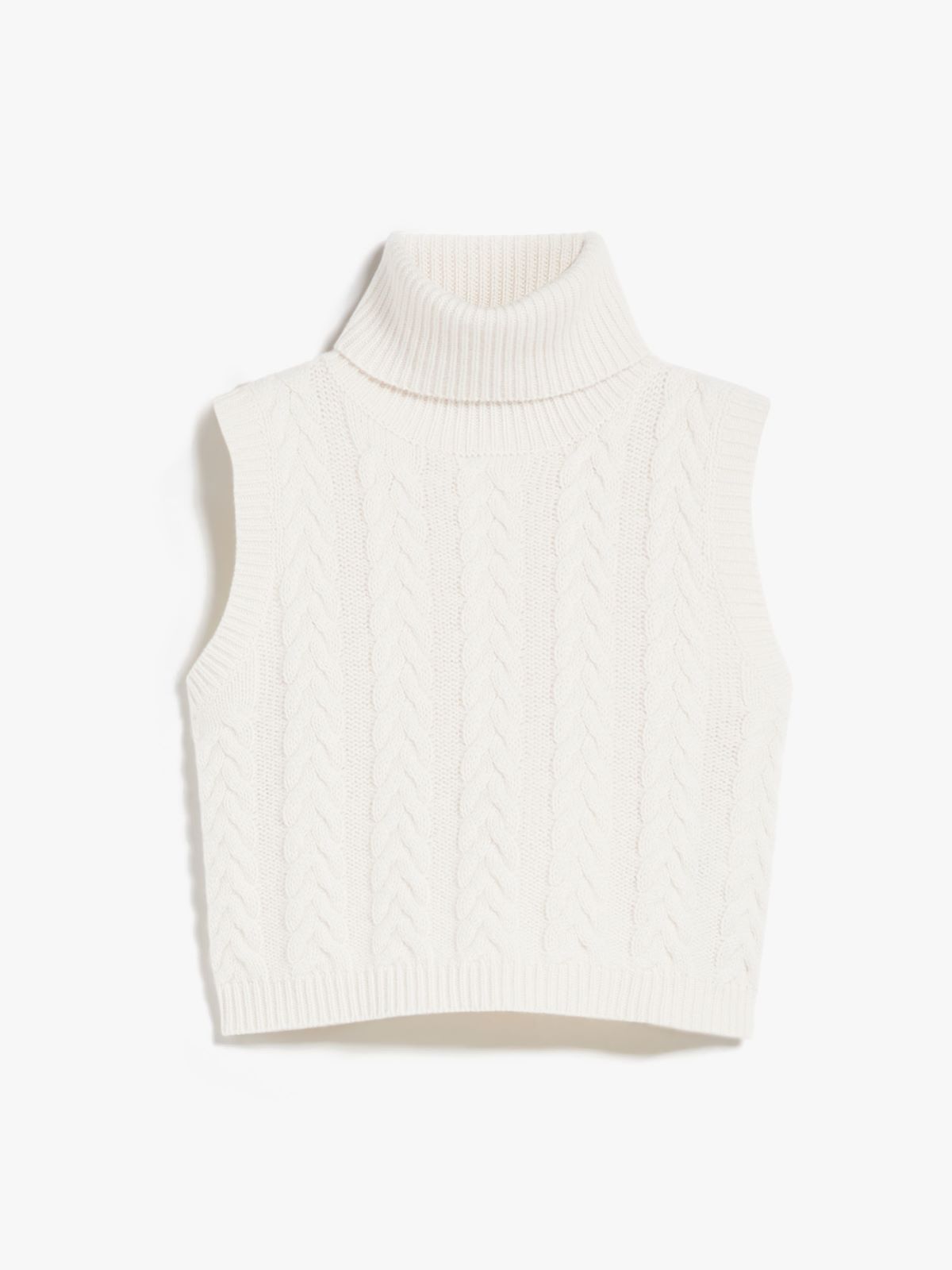 Sleeveless cashmere crop top