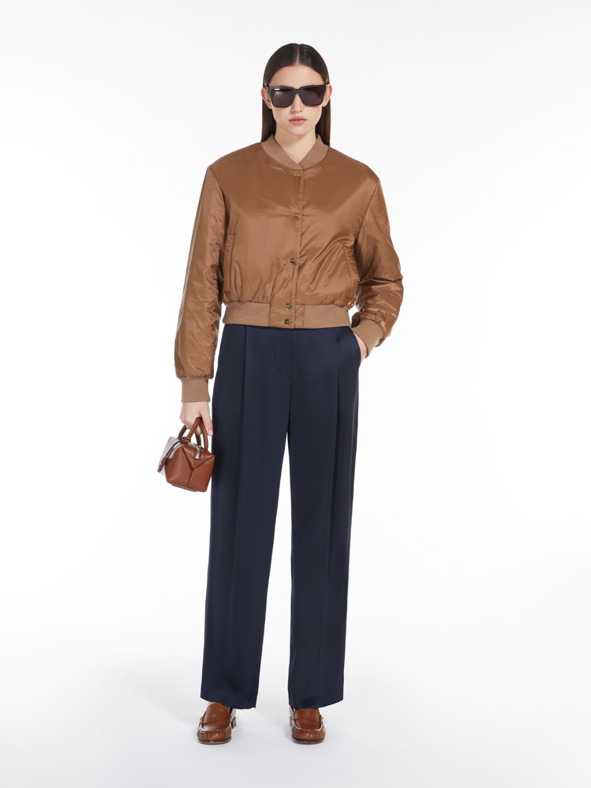 Reversible water-repellent canvas bomber jacket