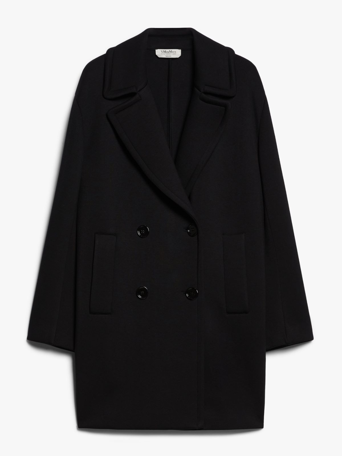 Pea coat in scuba jersey