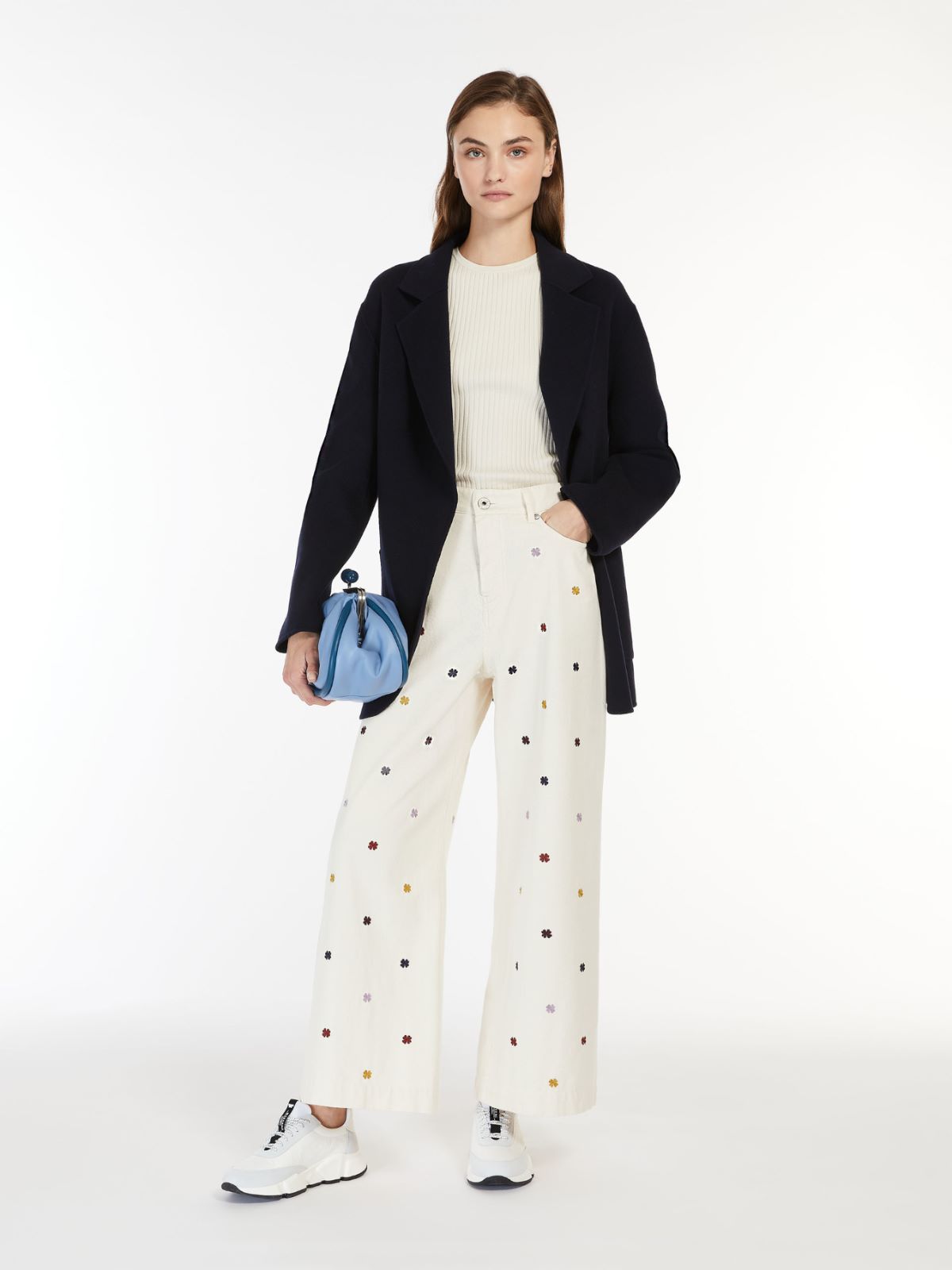 Oversized belted wool jacket