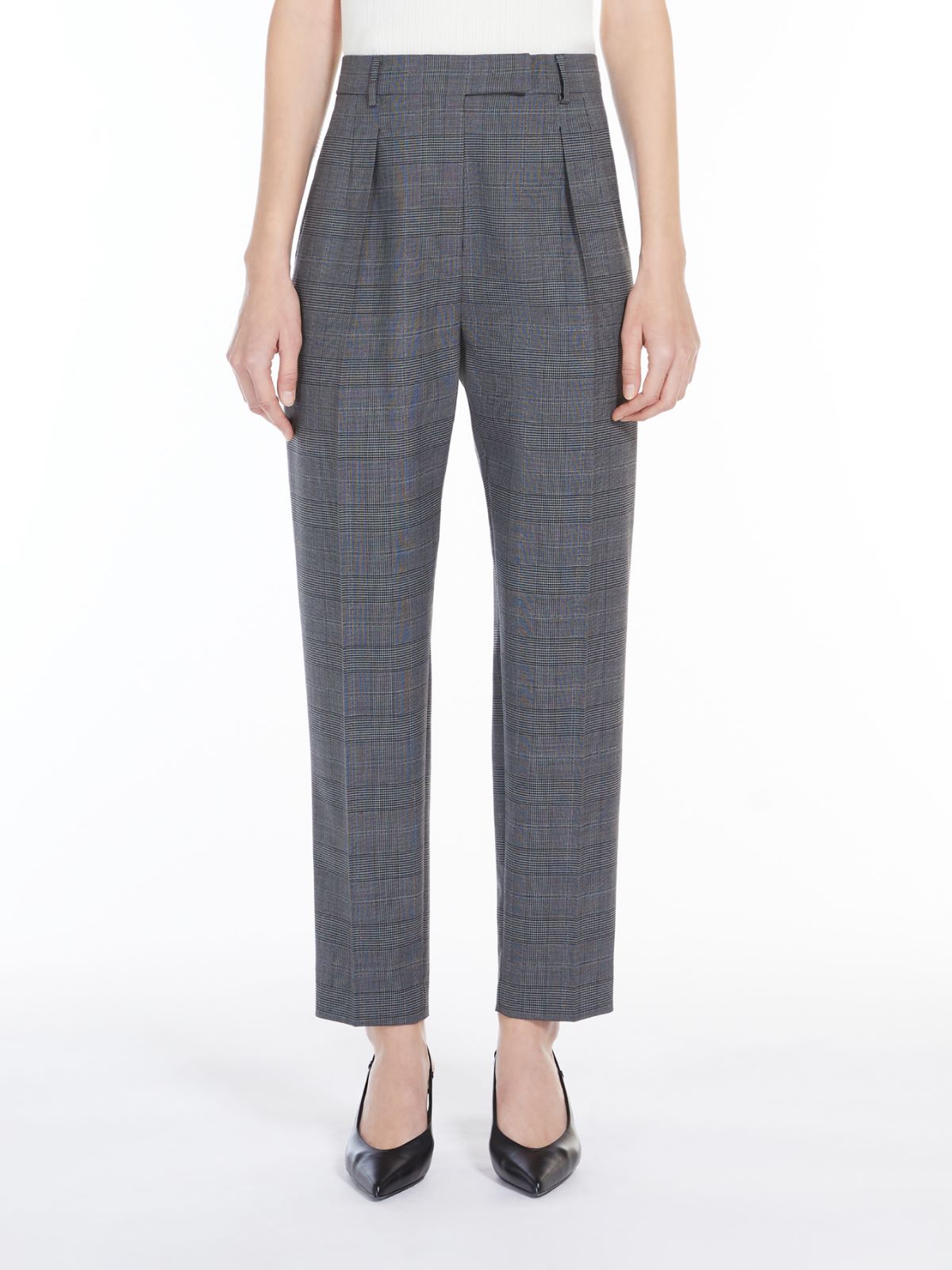 Wool blend carrot trousers