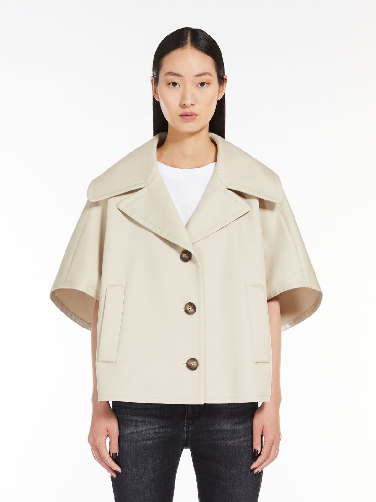 Cotton gabardine cape