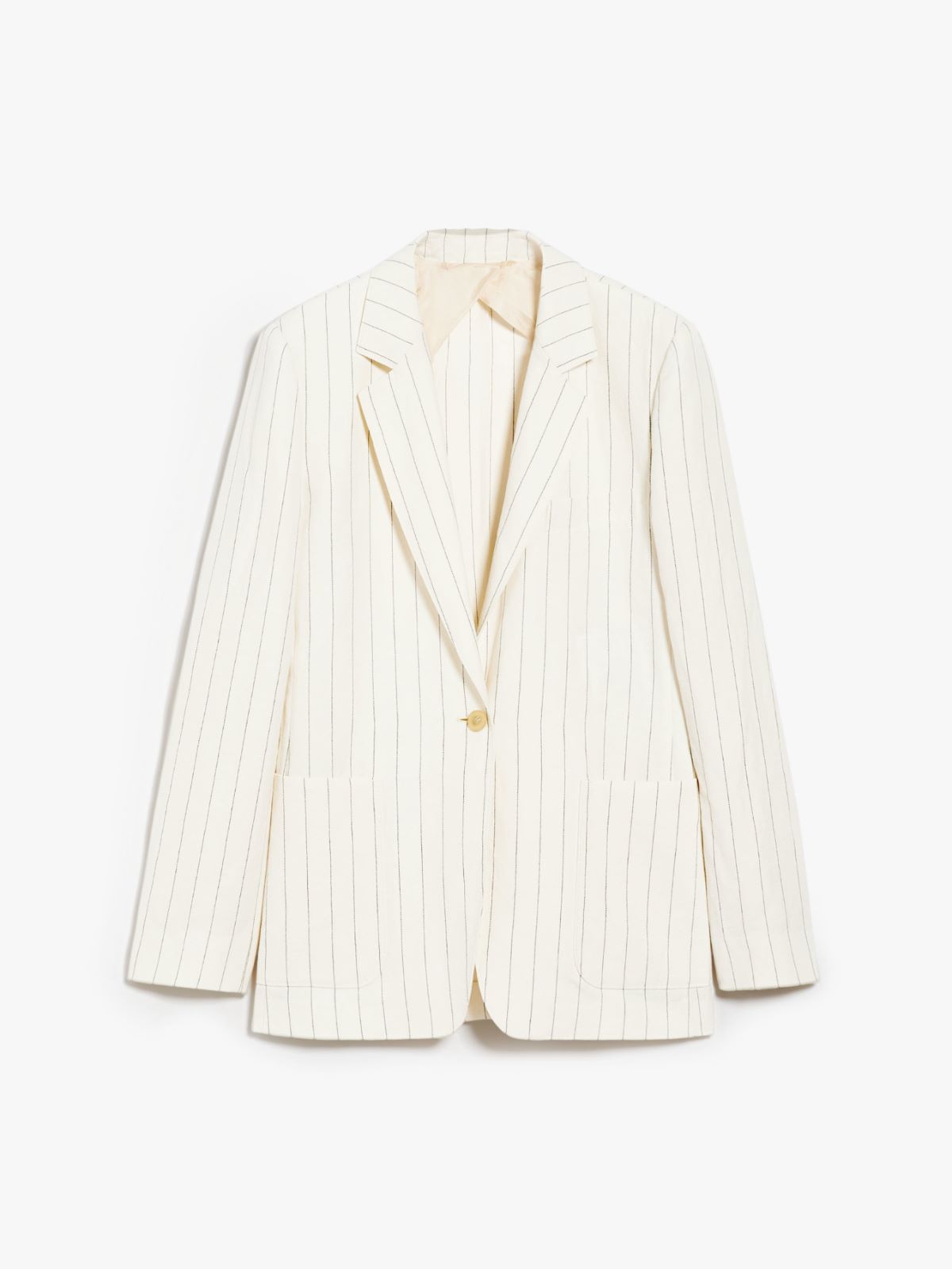 Single-breasted blazer in pinstriped canvas