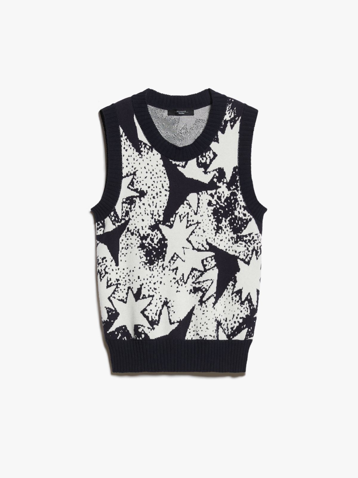 Jacquard viscose-knit top