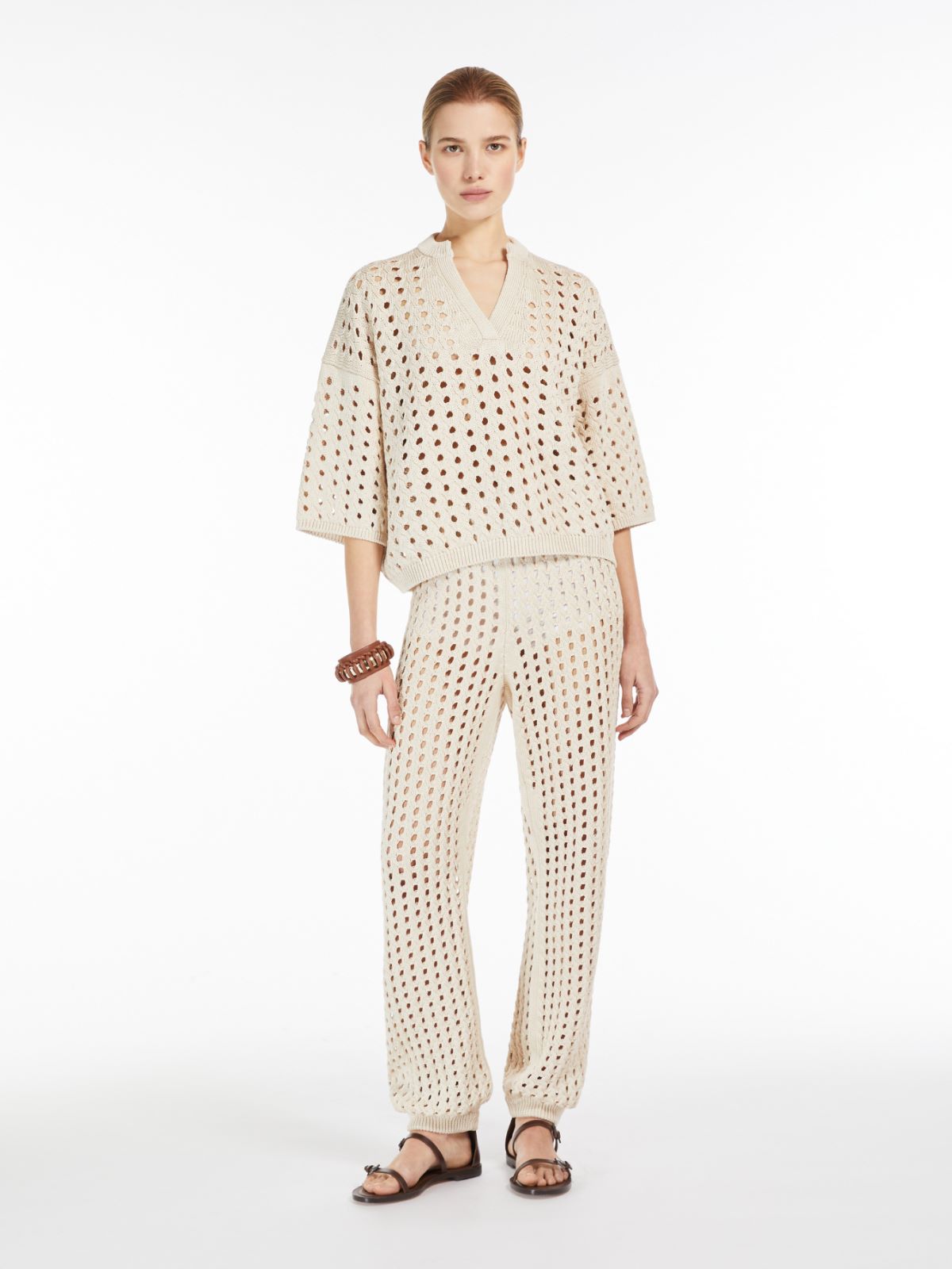 Mesh boxy jumper in cotton