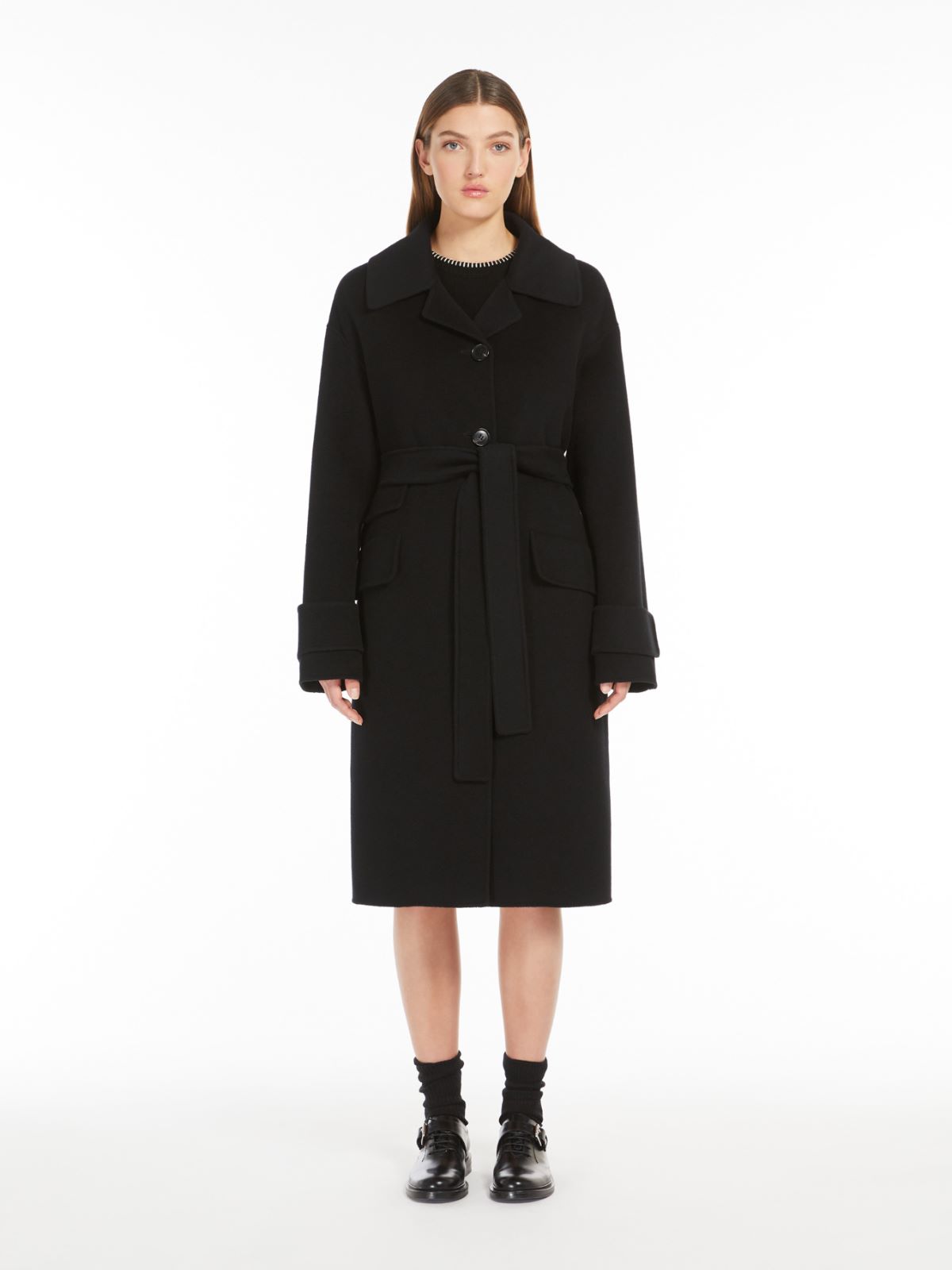 Wool single-breasted coat