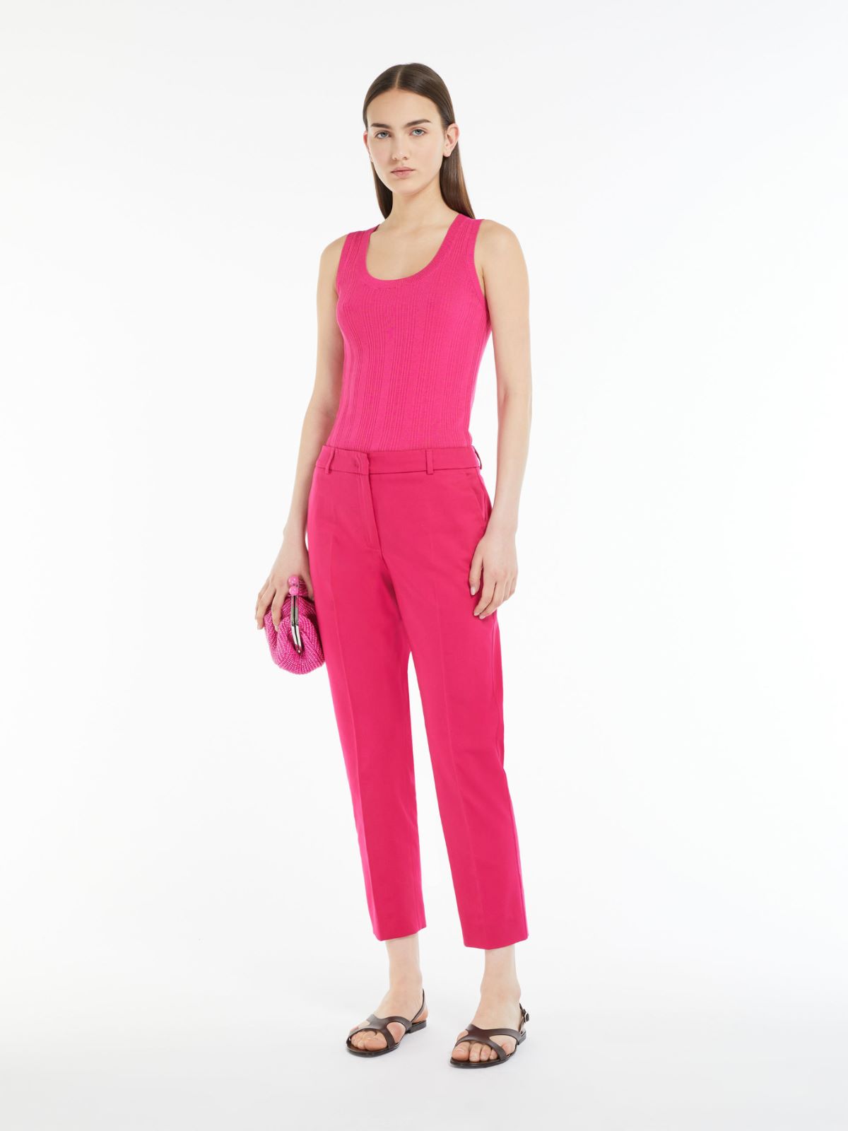 Cotton satin trousers