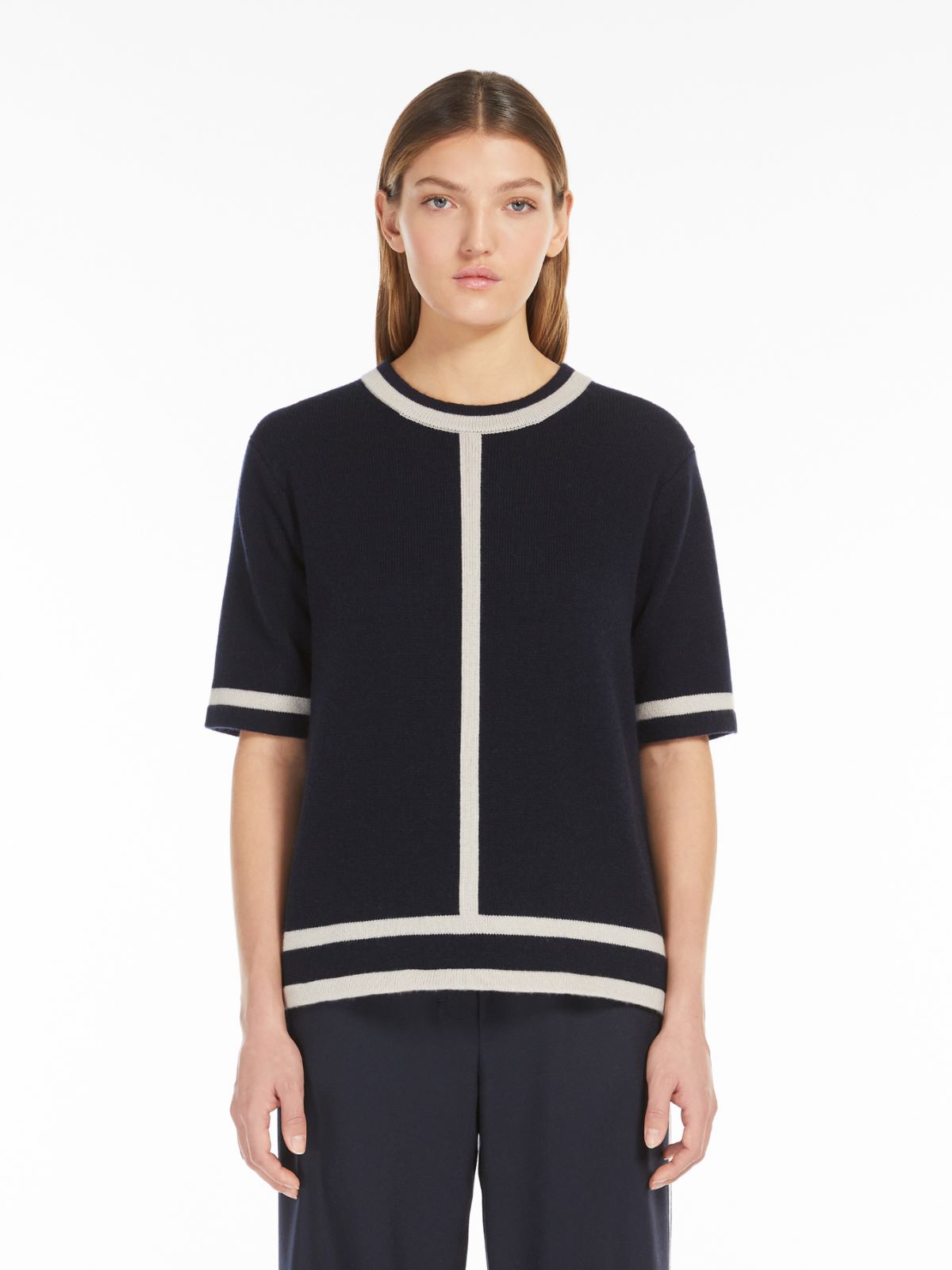 Wool and cashmere jumper with intarsia