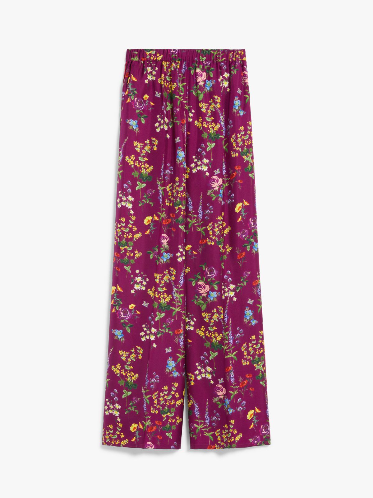 Printed silk pyjama-style trousers