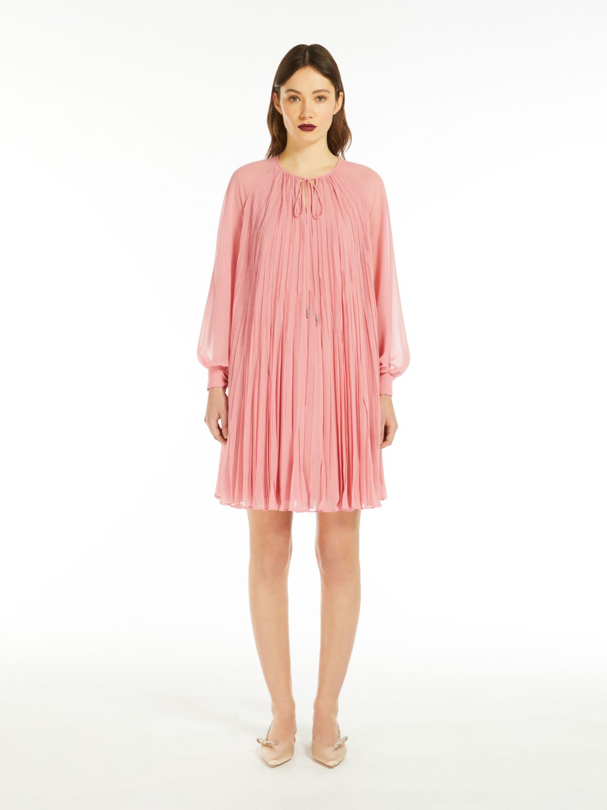 Sablé georgette flared dress