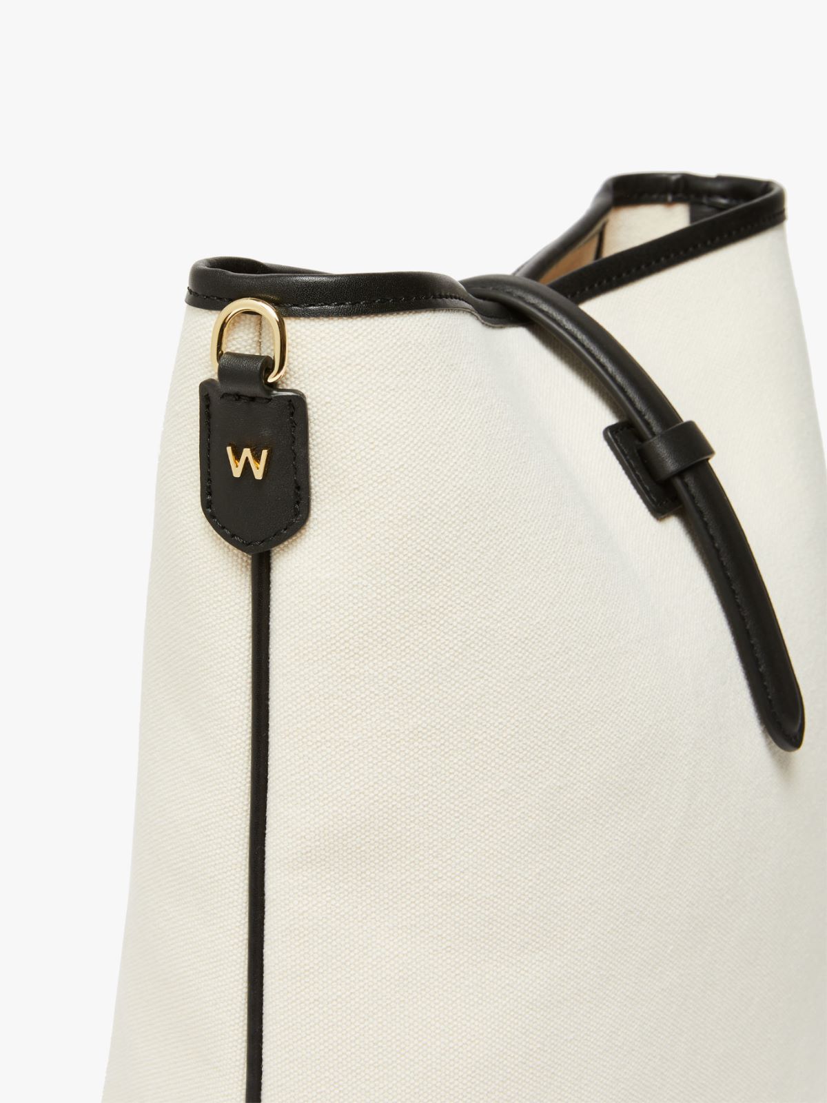 Canvas and leather bucket bag
