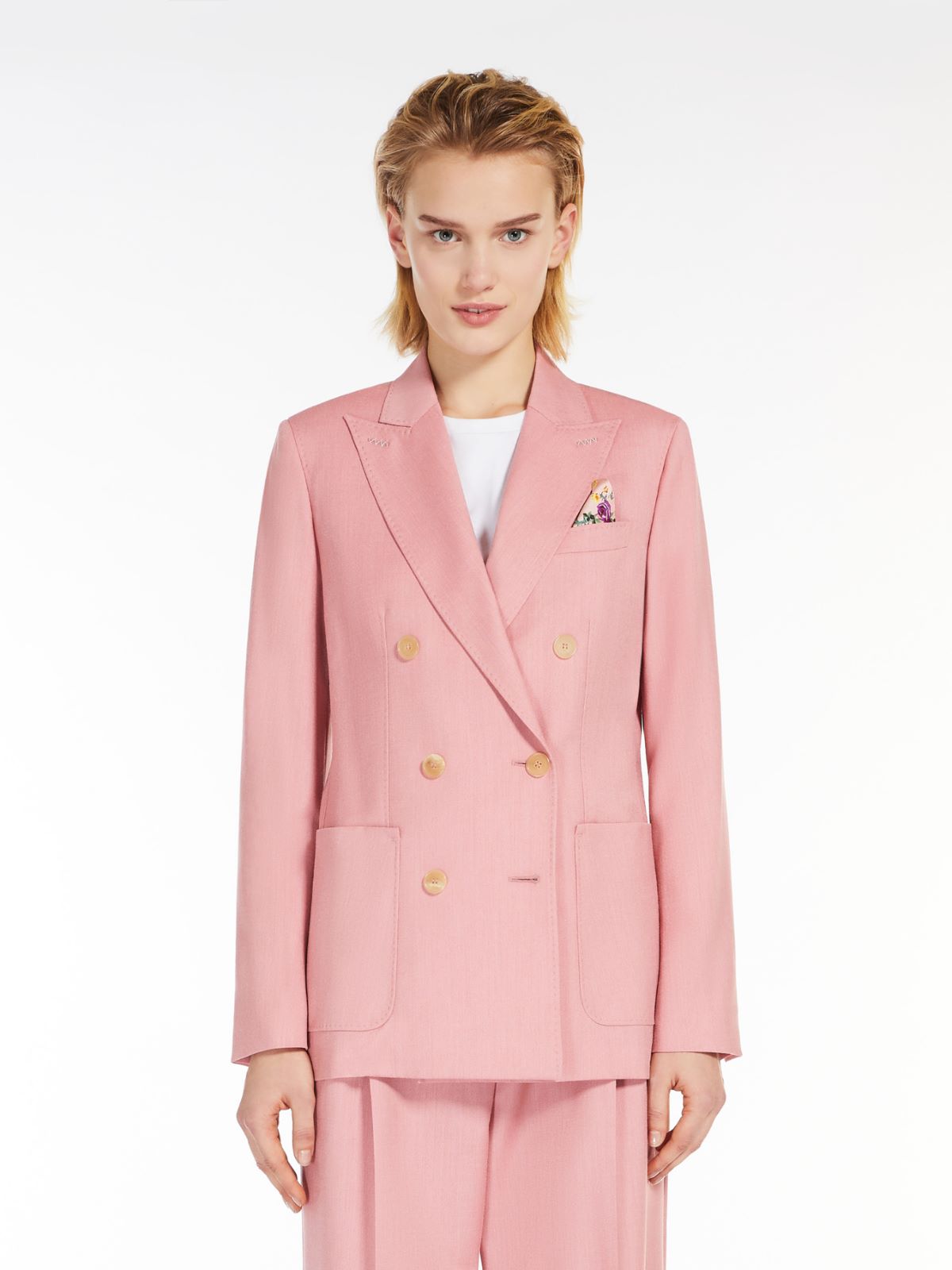 Wool, silk and mohair canvas blazer