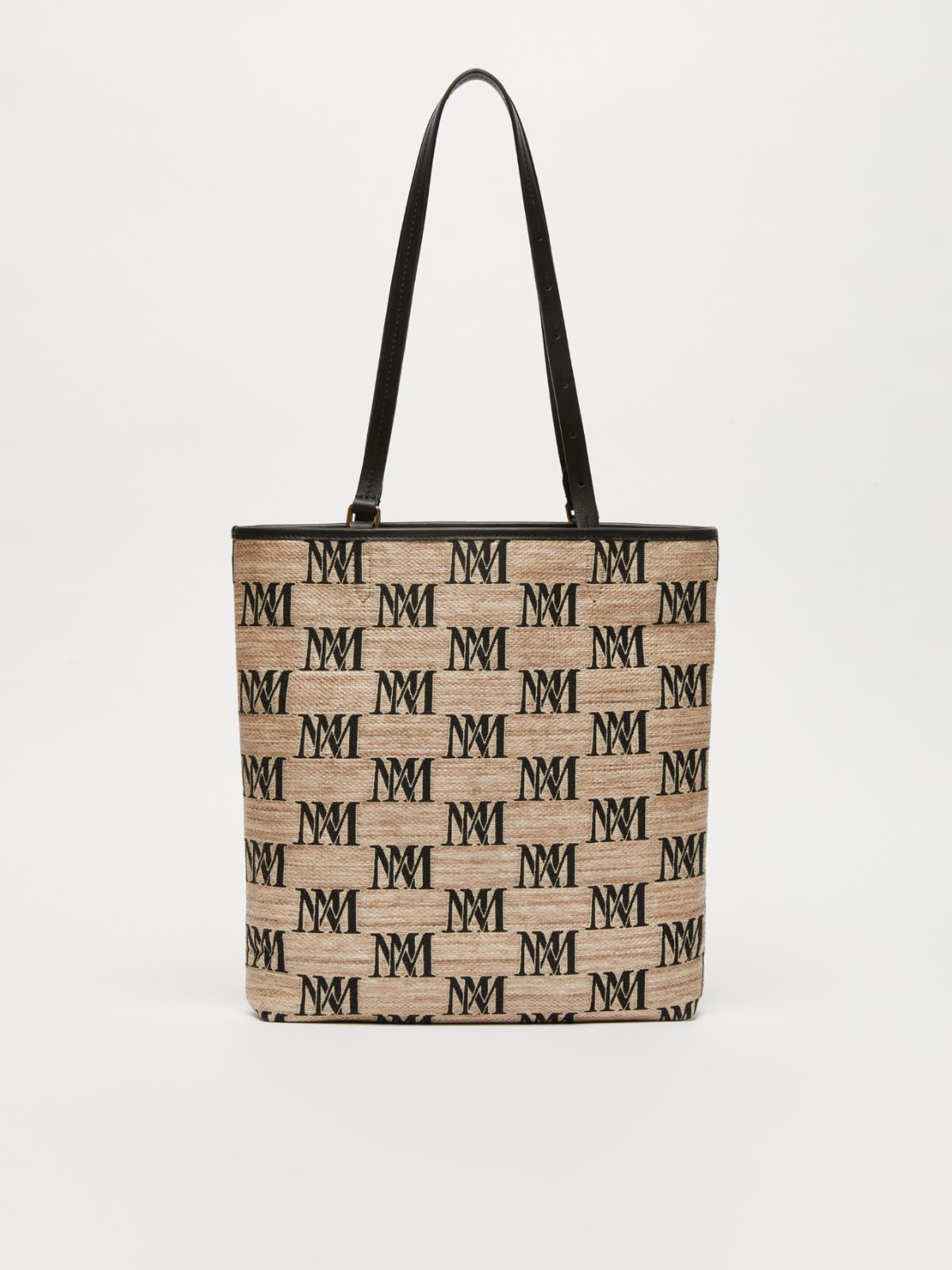 Jacquard raffia tote bag