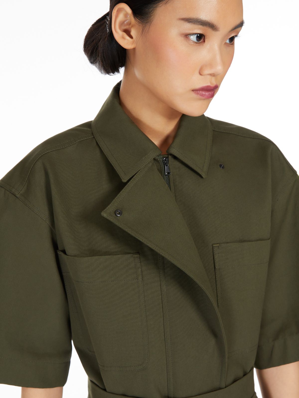 Cotton canvas oversized shirt