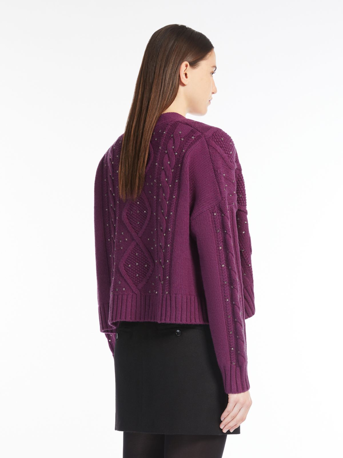 Wool and cashmere cropped cardigan