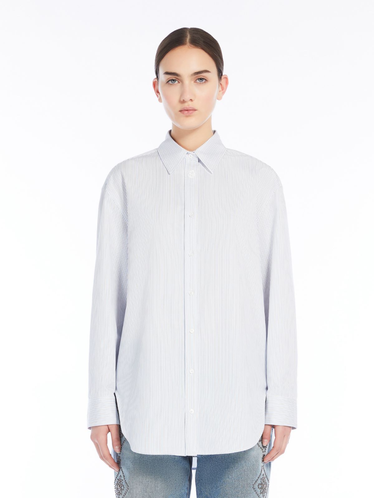 Oversized cotton twill shirt