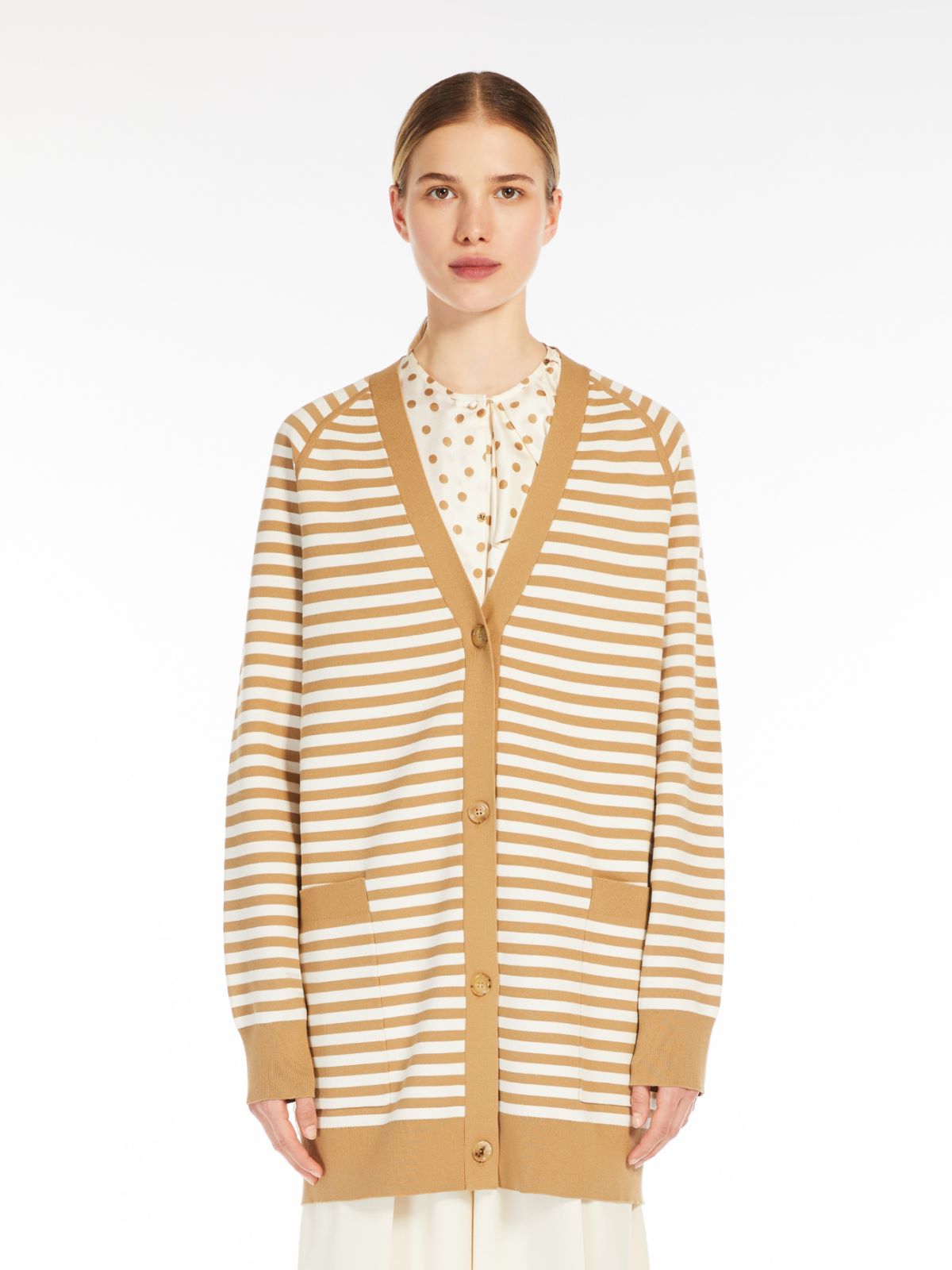Jacquard viscose cardigan