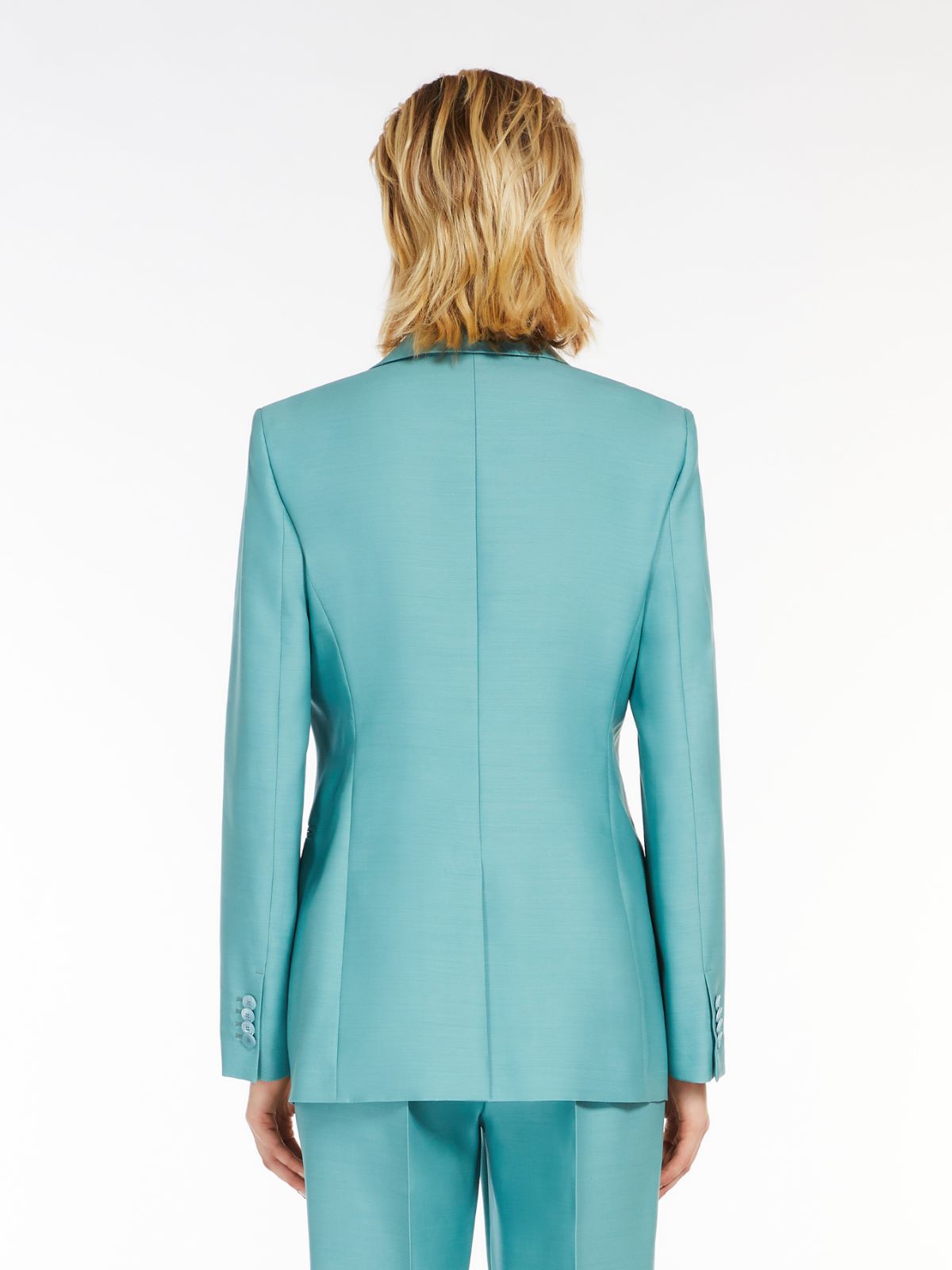 Wool and silk duchess satin blazer