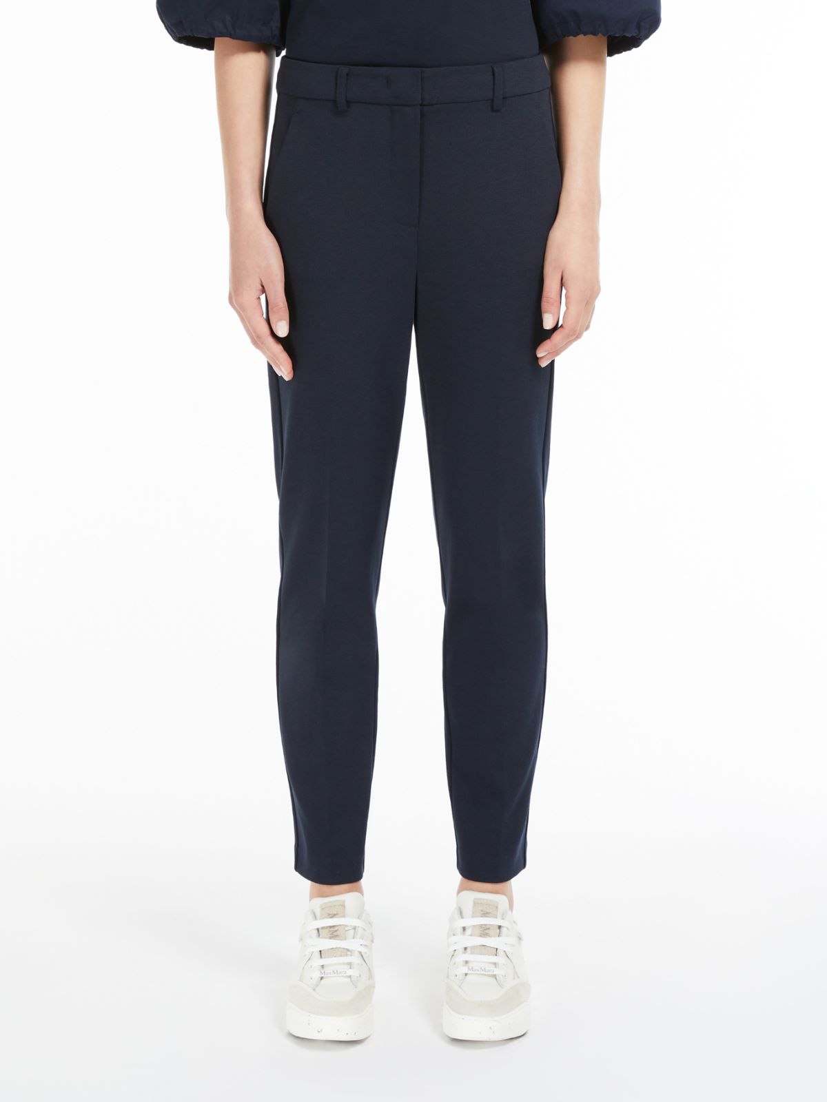 Milano-knit cotton trousers