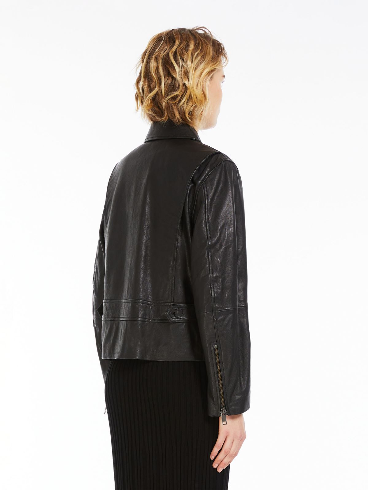 Pocket-detail nappa leather jacket