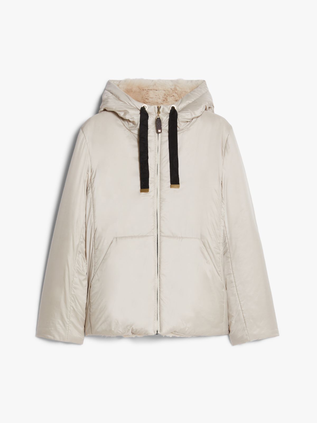 Reversible technical canvas cropped sweatshirt