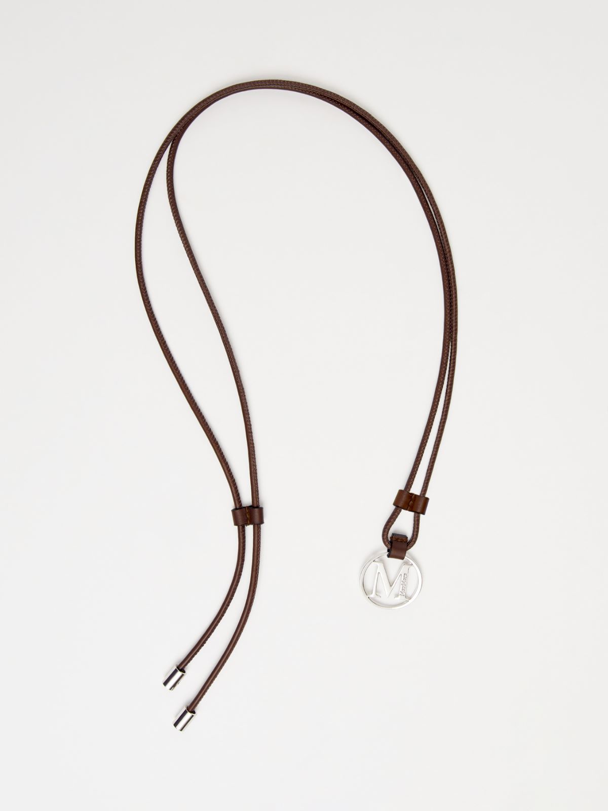 Monogram leather strap with pendant