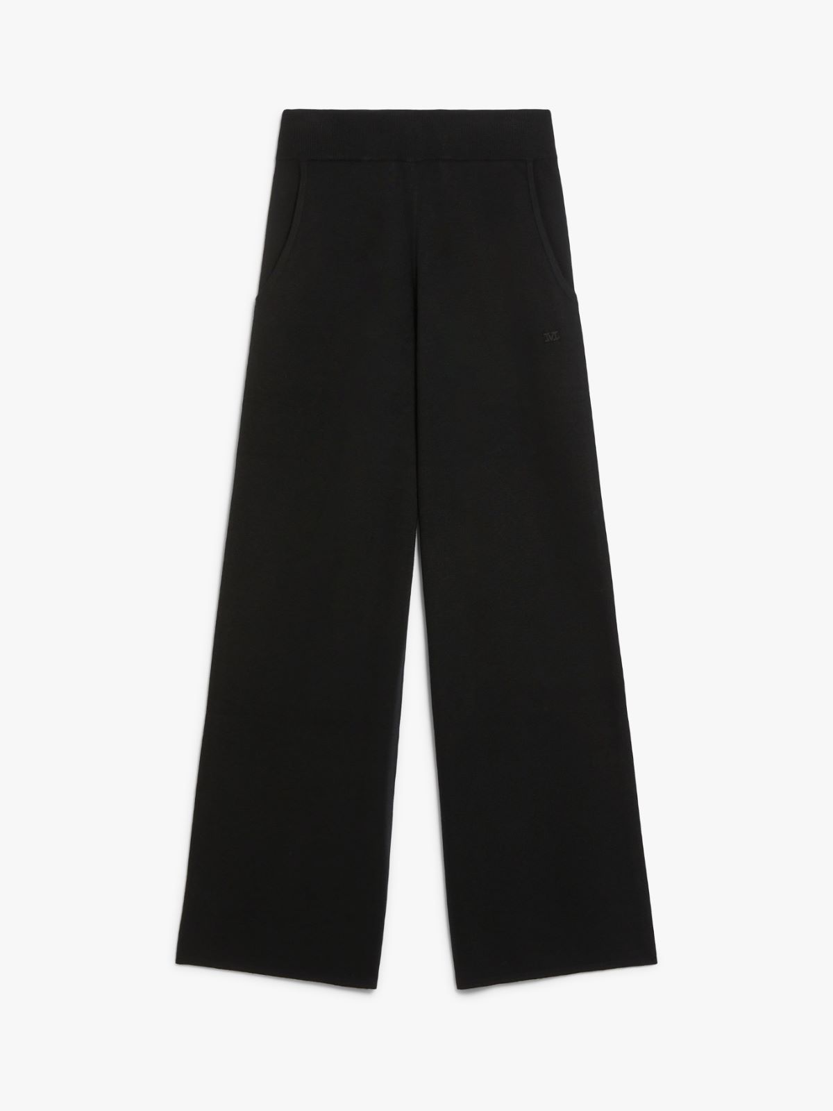 Wide-leg wool yarn trousers