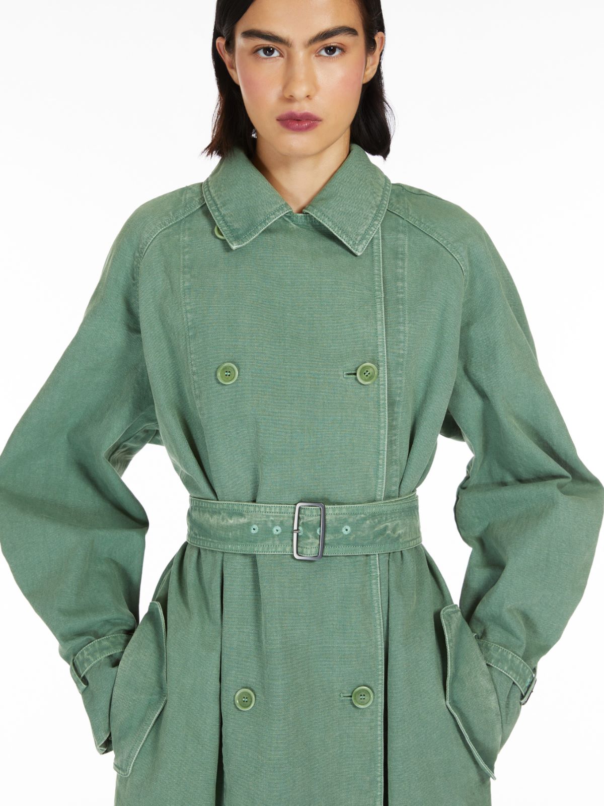 Canvas oversized trench coat