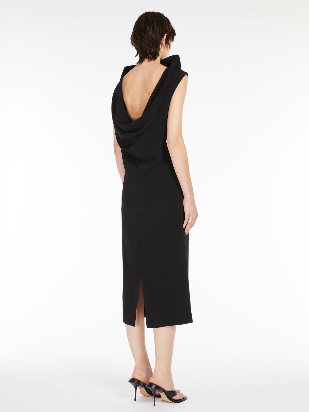 Dress with raised collar