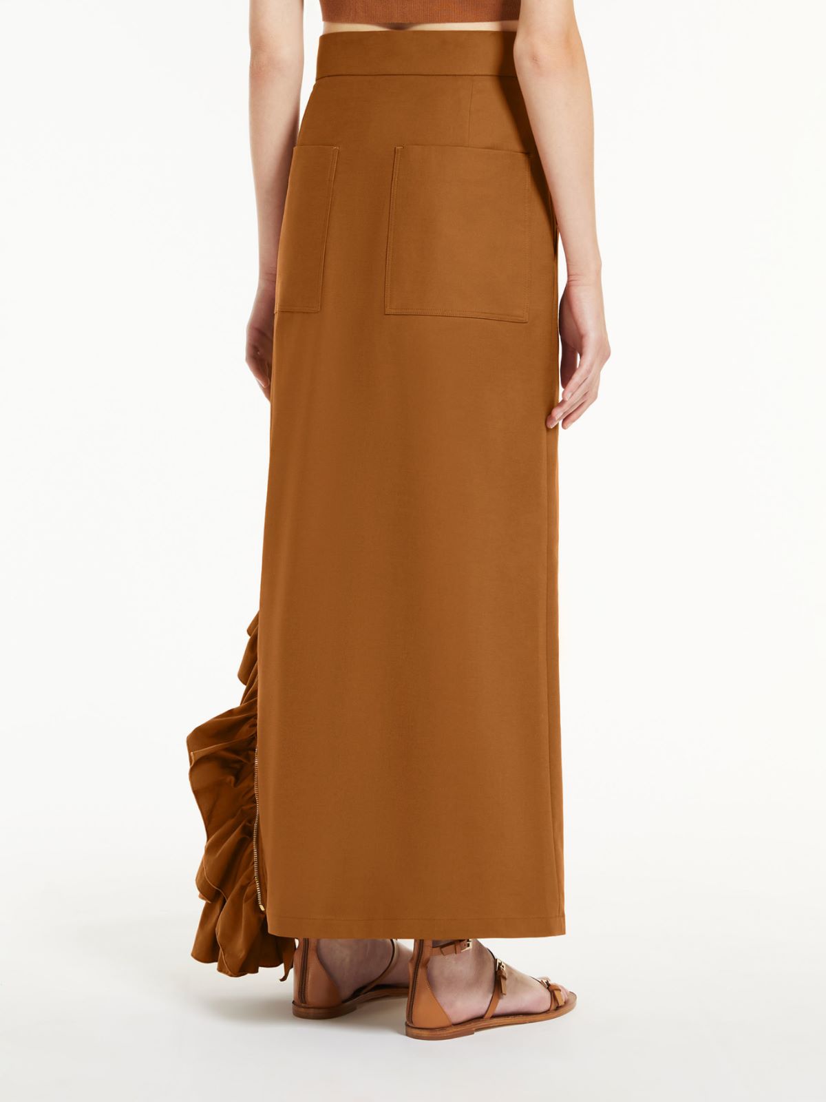 Gabardine skirt with ruffles
