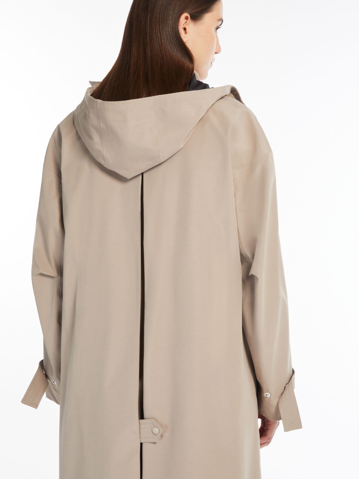 Technical-fabric trench coat