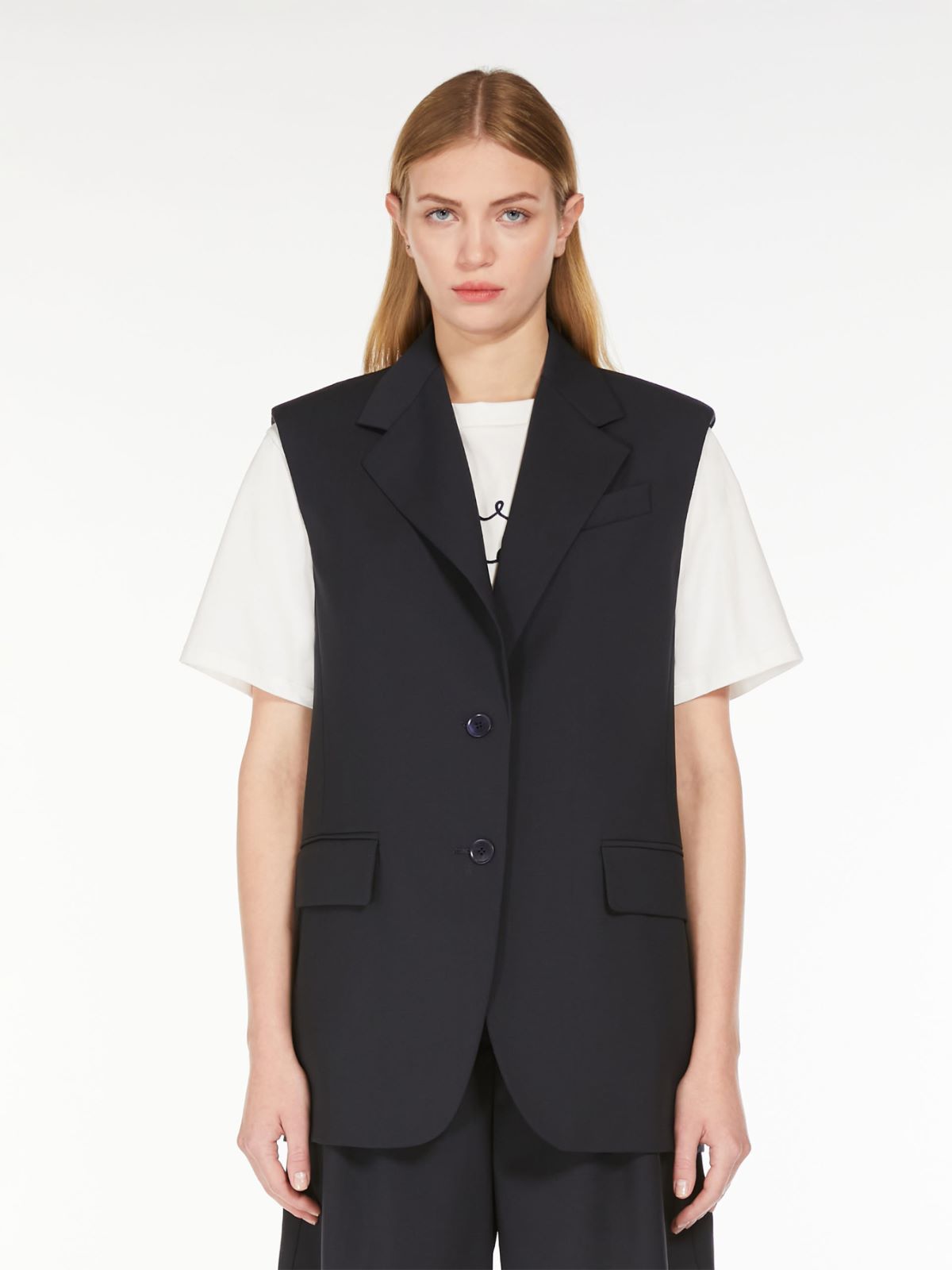 Stretch woollen cloth gilet