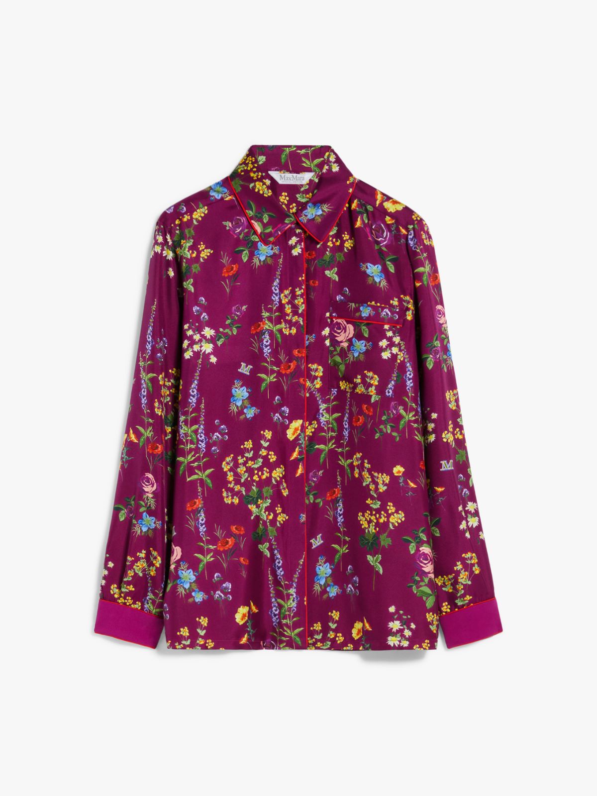 Printed silk pyjama-style shirt