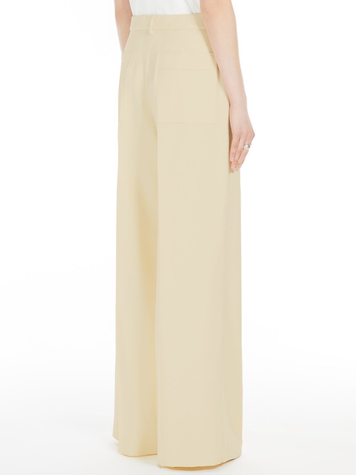 Wide-fit double-faced cady trousers