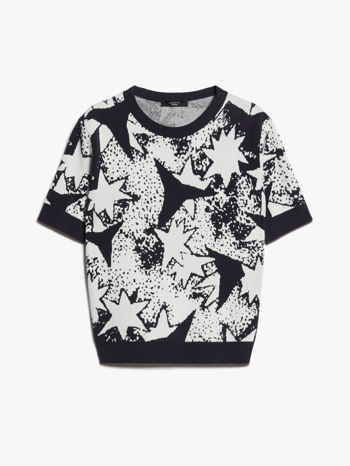 Jacquard viscose yarn T-shirt