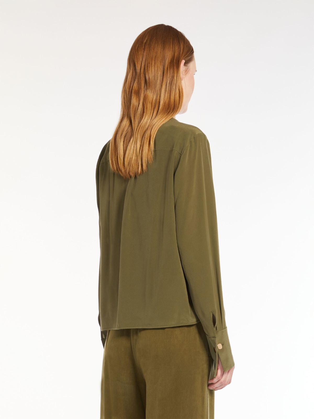 Crepe de chine wrap blouse