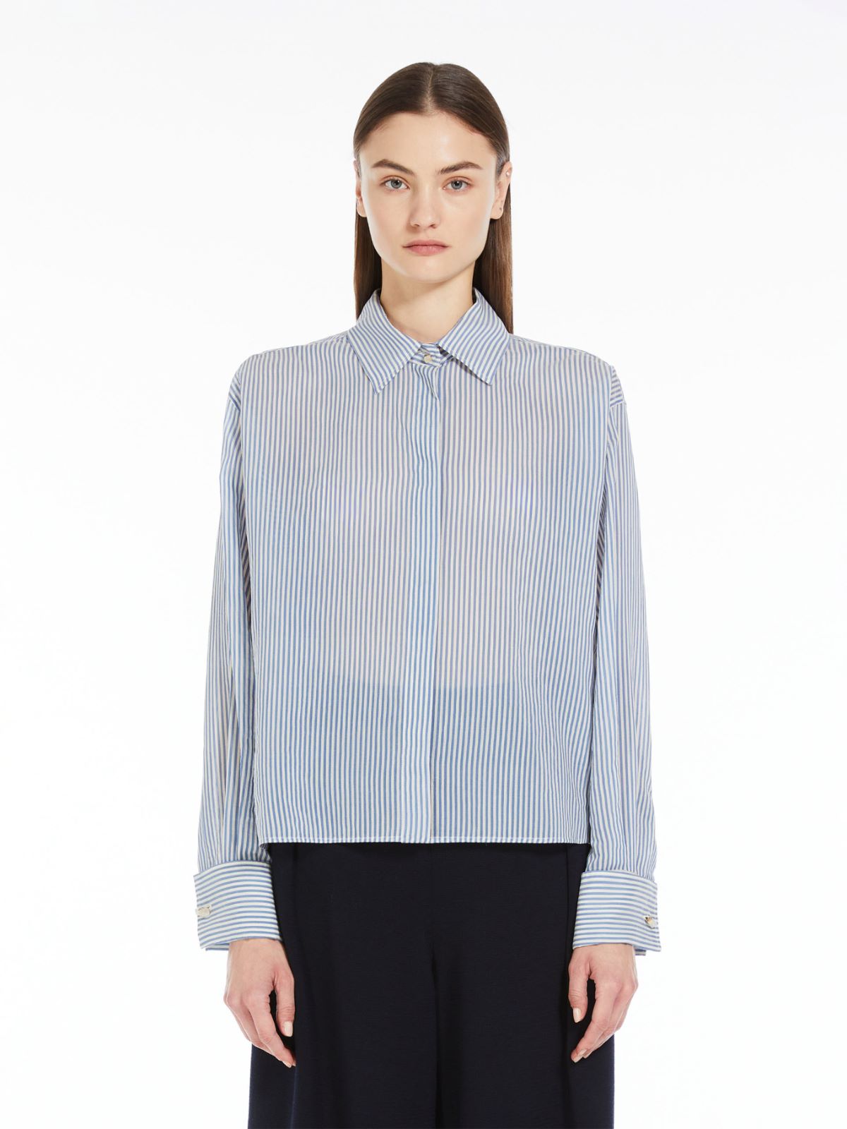 Masculine-style organza shirt