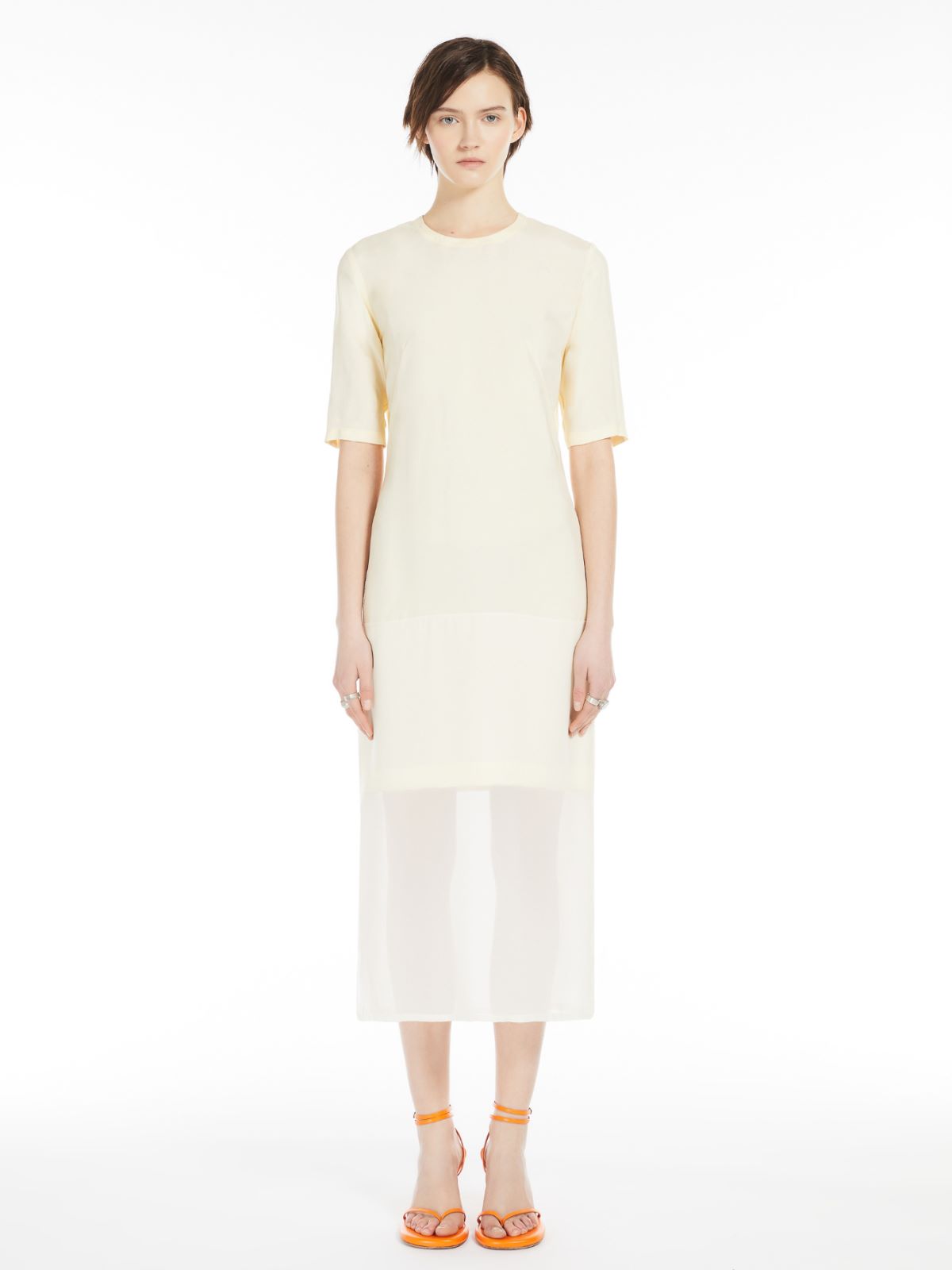 Dress with chiffon insert