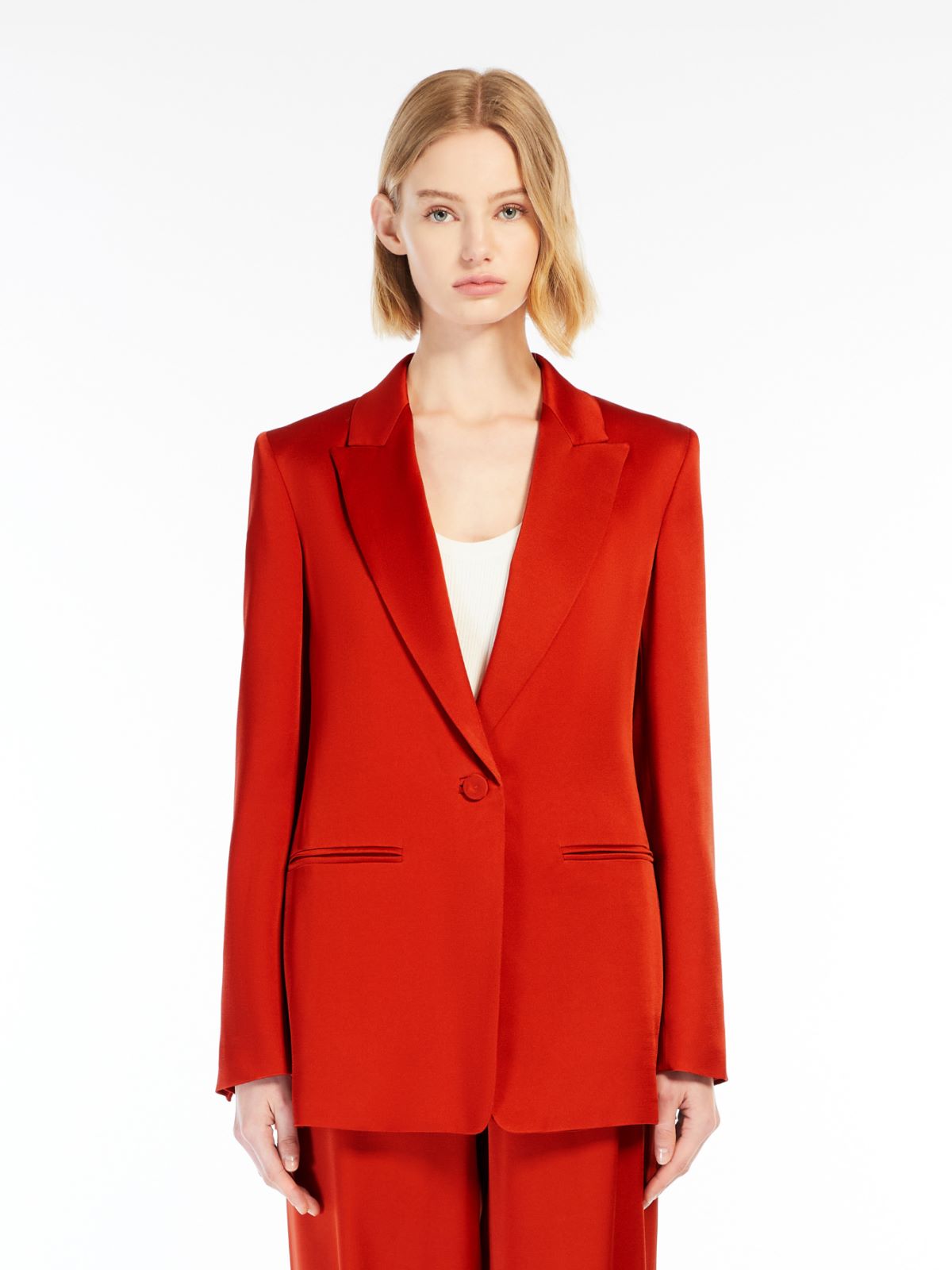 Reverse satin blazer