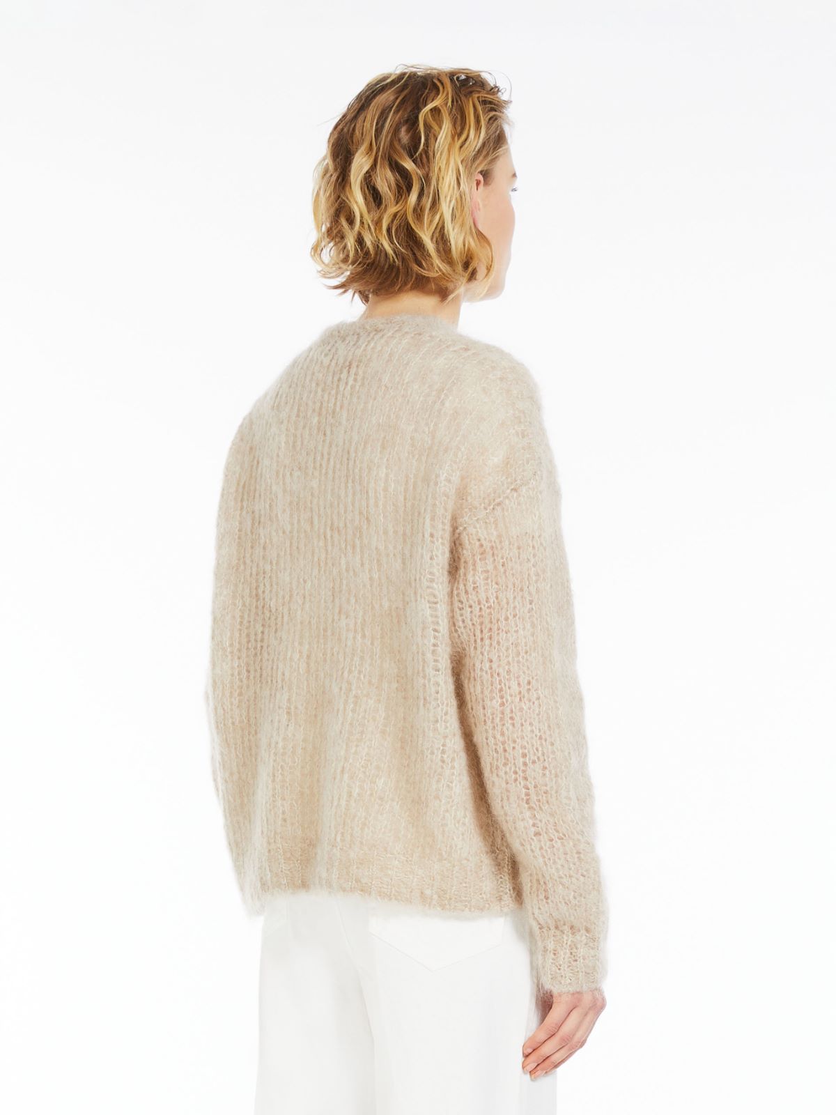 Oversized rib-knit mohair cardigan