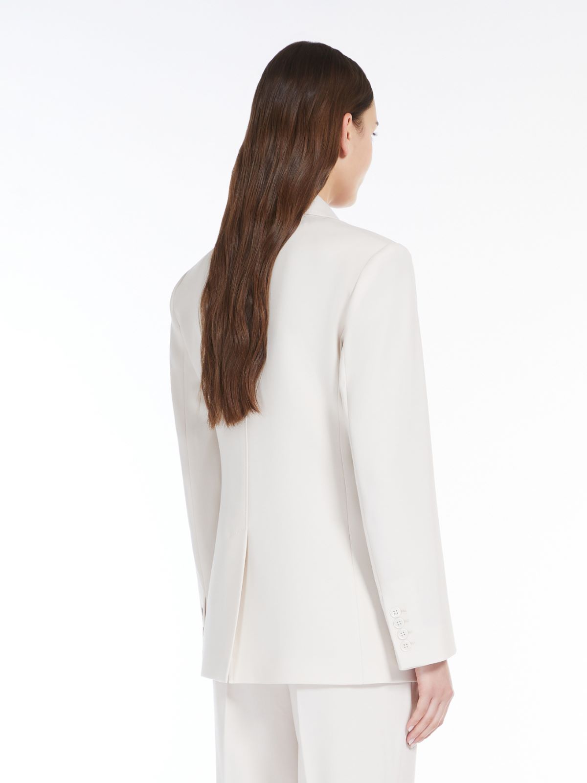 Wool satin crêpe single-breasted blazer