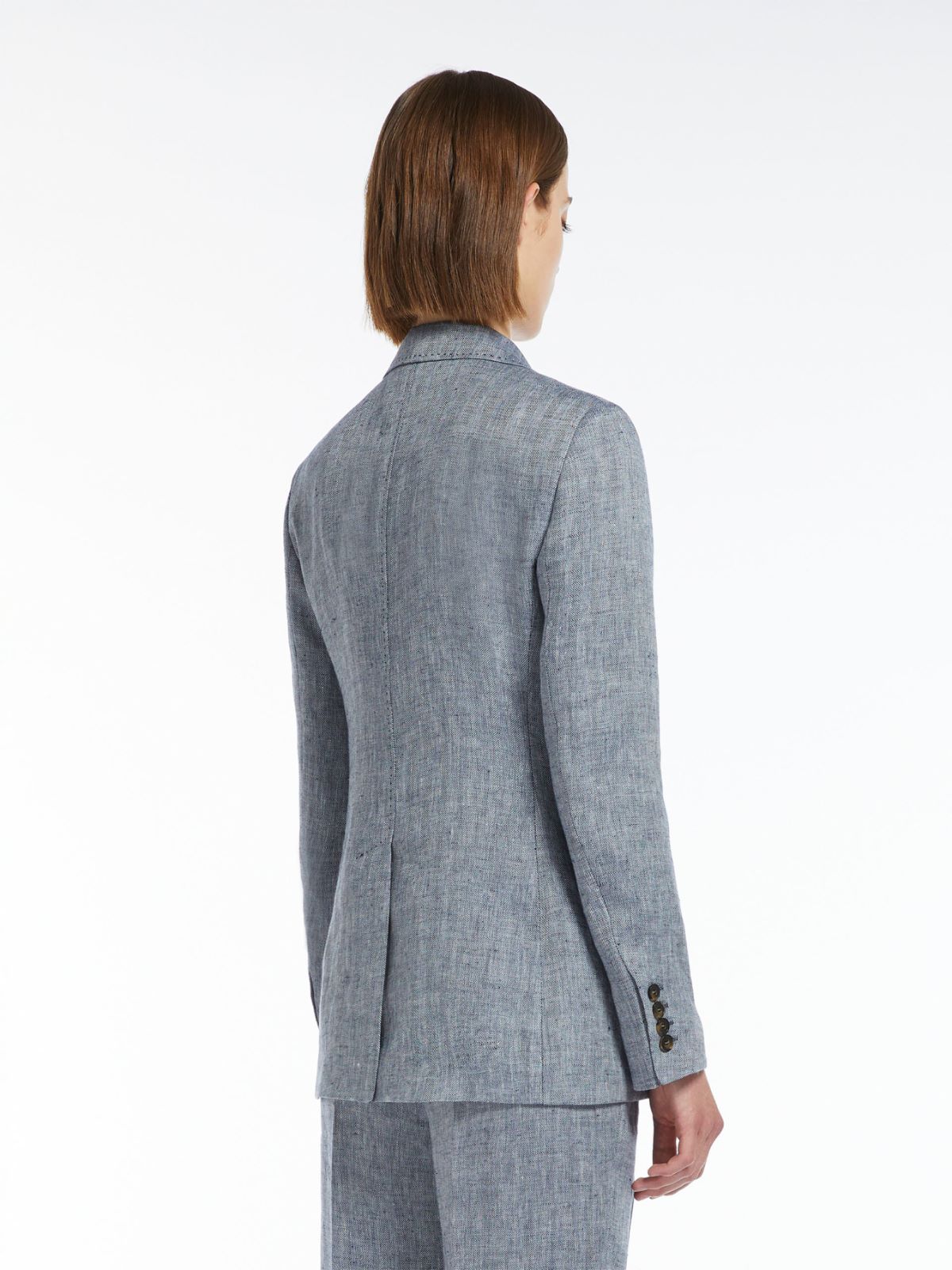 Herringbone linen blazer