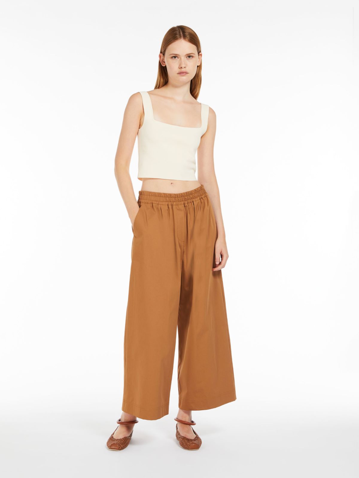 Cotton sateen trousers