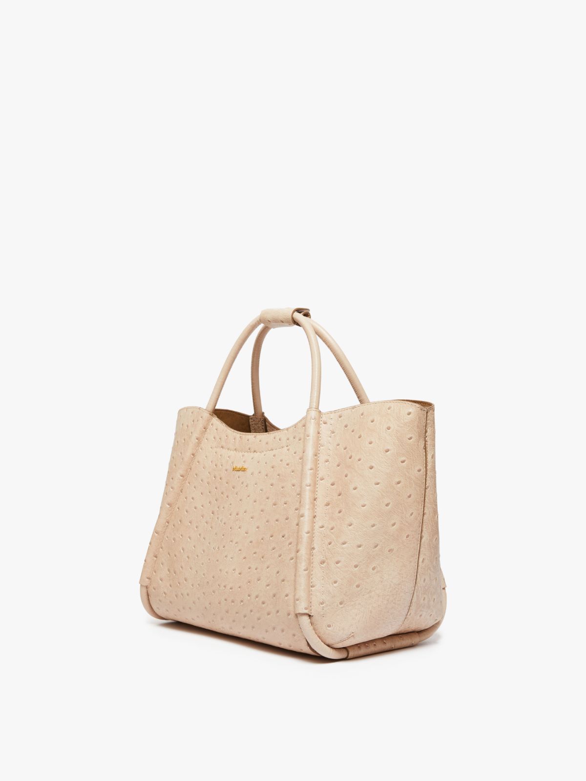 Small ostrich-print leather Marine Bag